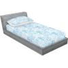 Ambesonne Floral Fitted Sheet & Pillow Sham Set, Realistic Painting Print A Million Roses to My Love Valentines Day, Decorative Printed 3 Piece Bedding Decor Set, Full, Pale Pink Dark Pink and Ecru(Deep Sky Blue Off White)