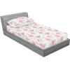 Ambesonne Floral Fitted Sheet & Pillow Sham Set, Realistic Painting Print A Million Roses to My Love Valentines Day, Decorative Printed 3 Piece Bedding Decor Set, Full, Pale Pink Dark Pink and Ecru(Ruby Beige and Sea Blue)