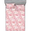 Ambesonne Floral Fitted Sheet & Pillow Sham Set, Realistic Painting Print A Million Roses to My Love Valentines Day, Decorative Printed 3 Piece Bedding Decor Set, Full, Pale Pink Dark Pink and Ecru(Pale Ruby White)