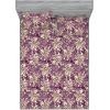 Ambesonne Floral Fitted Sheet & Pillow Sham Set, Realistic Painting Print A Million Roses to My Love Valentines Day, Decorative Printed 3 Piece Bedding Decor Set, Full, Pale Pink Dark Pink and Ecru(Eggplant Sage Green and Mauve)