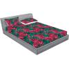 Ambesonne Floral Fitted Sheet & Pillow Sham Set, Realistic Painting Print A Million Roses to My Love Valentines Day, Decorative Printed 3 Piece Bedding Decor Set, Full, Pale Pink Dark Pink and Ecru(Ruby Pink and Forest Green)