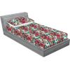 Ambesonne Floral Fitted Sheet & Pillow Sham Set, Realistic Painting Print A Million Roses to My Love Valentines Day, Decorative Printed 3 Piece Bedding Decor Set, Full, Pale Pink Dark Pink and Ecru(Red Forest Green Coconut)