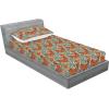 Ambesonne Floral Fitted Sheet & Pillow Sham Set, Realistic Painting Print A Million Roses to My Love Valentines Day, Decorative Printed 3 Piece Bedding Decor Set, Full, Pale Pink Dark Pink and Ecru(Burnt Sienna and Pale Teal)