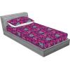 Ambesonne Floral Fitted Sheet & Pillow Sham Set, Realistic Painting Print A Million Roses to My Love Valentines Day, Decorative Printed 3 Piece Bedding Decor Set, Full, Pale Pink Dark Pink and Ecru(Purple Pink Blue Grey)