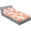 Ambesonne Floral Fitted Sheet & Pillow Sham Set, Romantic Concept Art Featuring Rose Flowers Hearts Leaves Valentine, Decorative Printed 3 Piece Bedding Decor Set, Queen, Pastel Pink and Fern Green(White Pale Rust and Cinnamon)