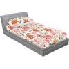 Ambesonne Floral Fitted Sheet & Pillow Sham Set, Romantic Concept Art Featuring Rose Flowers Hearts Leaves Valentine, Decorative Printed 3 Piece Bedding Decor Set, Queen, Pastel Pink and Fern Green(Dark Peach and Soft Pink)