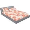 Ambesonne Floral Fitted Sheet & Pillow Sham Set, Romantic Concept Art Featuring Rose Flowers Hearts Leaves Valentine, Decorative Printed 3 Piece Bedding Decor Set, Queen, Pastel Pink and Fern Green(White Pale Rust and Cinnamon)