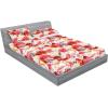 Ambesonne Floral Fitted Sheet & Pillow Sham Set, Romantic Concept Art Featuring Rose Flowers Hearts Leaves Valentine, Decorative Printed 3 Piece Bedding Decor Set, Queen, Pastel Pink and Fern Green(Dark Coral and Pale Orange)