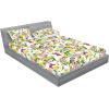 Ambesonne Floral Fitted Sheet & Pillow Sham Set, Romantic Concept Art Featuring Rose Flowers Hearts Leaves Valentine, Decorative Printed 3 Piece Bedding Decor Set, Queen, Pastel Pink and Fern Green(Mustard and Pale Olive Green)