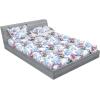 Ambesonne Floral Fitted Sheet & Pillow Sham Set, Romantic Concept Art Featuring Rose Flowers Hearts Leaves Valentine, Decorative Printed 3 Piece Bedding Decor Set, Queen, Pastel Pink and Fern Green(Pale Azure Blue Evergreen)