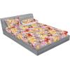 Ambesonne Floral Fitted Sheet & Pillow Sham Set, Romantic Concept Art Featuring Rose Flowers Hearts Leaves Valentine, Decorative Printed 3 Piece Bedding Decor Set, Queen, Pastel Pink and Fern Green(Pastel Yellow and Soft Pink)