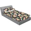 Ambesonne Floral Fitted Sheet & Pillow Sham Set, Romantic Concept Art Featuring Rose Flowers Hearts Leaves Valentine, Decorative Printed 3 Piece Bedding Decor Set, Queen, Pastel Pink and Fern Green(Jade Green Pale Salmon)