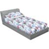 Ambesonne Floral Fitted Sheet & Pillow Sham Set, Romantic Concept Art Featuring Rose Flowers Hearts Leaves Valentine, Decorative Printed 3 Piece Bedding Decor Set, Queen, Pastel Pink and Fern Green(Pale Azure Blue Evergreen)