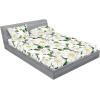 Ambesonne Floral Fitted Sheet & Pillow Sham Set, Romantic Concept Art Featuring Rose Flowers Hearts Leaves Valentine, Decorative Printed 3 Piece Bedding Decor Set, Queen, Pastel Pink and Fern Green(Reseda Green and Earth Yellow)