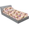 Ambesonne Floral Fitted Sheet & Pillow Sham Set, Romantic Concept Art Featuring Rose Flowers Hearts Leaves Valentine, Decorative Printed 3 Piece Bedding Decor Set, Queen, Pastel Pink and Fern Green(Pale Fuchsia Sand Brown)