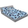 Ambesonne Floral Fitted Sheet & Pillow Sham Set, Romantic Concept Art Featuring Rose Flowers Hearts Leaves Valentine, Decorative Printed 3 Piece Bedding Decor Set, Queen, Pastel Pink and Fern Green(Soft Blue Blue and Black)