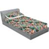 Ambesonne Floral Fitted Sheet & Pillow Sham Set, Valentine’s Day Theme Vintage Style Romantic Roses Pattern Plot, Decorative Printed 3 Piece Bedding Decor Set, King, Dark Fuchsia and Slate Blue(Dark Coral and Hunter Green)