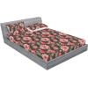 Ambesonne Floral Fitted Sheet & Pillow Sham Set, Valentine’s Day Theme Vintage Style Romantic Roses Pattern Plot, Decorative Printed 3 Piece Bedding Decor Set, King, Dark Fuchsia and Slate Blue(Coral Blush and Brown)