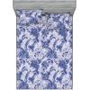 Ambesonne Floral Fitted Sheet & Pillow Sham Set, Valentine’s Day Theme Vintage Style Romantic Roses Pattern Plot, Decorative Printed 3 Piece Bedding Decor Set, King, Dark Fuchsia and Slate Blue(Dark Lavender and Violet)