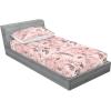 Ambesonne Floral Fitted Sheet & Pillow Sham Set, Valentine’s Day Theme Vintage Style Romantic Roses Pattern Plot, Decorative Printed 3 Piece Bedding Decor Set, King, Dark Fuchsia and Slate Blue(Pale Salmon and Grey Pink)