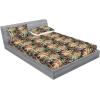 Ambesonne Floral Fitted Sheet & Pillow Sham Set, Valentine’s Day Theme Vintage Style Romantic Roses Pattern Plot, Decorative Printed 3 Piece Bedding Decor Set, King, Dark Fuchsia and Slate Blue(Pale Orange Sage Green)