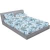 Ambesonne Floral Fitted Sheet & Pillow Sham Set, Valentine’s Day Theme Vintage Style Romantic Roses Pattern Plot, Decorative Printed 3 Piece Bedding Decor Set, King, Dark Fuchsia and Slate Blue(Pale Sky Blue Grey and White)