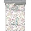 Ambesonne Floral Fitted Sheet & Pillow Sham Set, Valentine’s Day Theme Vintage Style Romantic Roses Pattern Plot, Decorative Printed 3 Piece Bedding Decor Set, King, Dark Fuchsia and Slate Blue(Laurel Green and Pale Taupe)