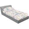 Ambesonne Floral Fitted Sheet & Pillow Sham Set, Valentine’s Day Theme Vintage Style Romantic Roses Pattern Plot, Decorative Printed 3 Piece Bedding Decor Set, King, Dark Fuchsia and Slate Blue(Laurel Green and Pale Taupe)