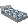 Ambesonne Floral Fitted Sheet & Pillow Sham Set, Valentine’s Day Theme Vintage Style Romantic Roses Pattern Plot, Decorative Printed 3 Piece Bedding Decor Set, King, Dark Fuchsia and Slate Blue(Dark Teal and Soft Pink)