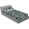 Ambesonne Floral Fitted Sheet & Pillow Sham Set, Valentine’s Day Theme Vintage Style Romantic Roses Pattern Plot, Decorative Printed 3 Piece Bedding Decor Set, King, Dark Fuchsia and Slate Blue(Dark Fuchsia and Slate Blue)
