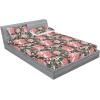 Ambesonne Floral Fitted Sheet & Pillow Sham Set, Valentine’s Day Theme Vintage Style Romantic Roses Pattern Plot, Decorative Printed 3 Piece Bedding Decor Set, King, Dark Fuchsia and Slate Blue(Dried Rose Olive Green)