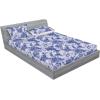 Ambesonne Floral Fitted Sheet & Pillow Sham Set, Valentine’s Day Theme Vintage Style Romantic Roses Pattern Plot, Decorative Printed 3 Piece Bedding Decor Set, King, Dark Fuchsia and Slate Blue(Dark Lavender and Violet)