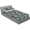 Ambesonne Floral Fitted Sheet & Pillow Sham Set, Valentine’s Day Theme Vintage Style Romantic Roses Pattern Plot, Decorative Printed 3 Piece Bedding Decor Set, King, Dark Fuchsia and Slate Blue(Dark Teal and Pale Grey)