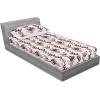 Ambesonne Floral Fitted Sheet & Pillow Sham Set, Valentine’s Day Theme Vintage Style Romantic Roses Pattern Plot, Decorative Printed 3 Piece Bedding Decor Set, King, Dark Fuchsia and Slate Blue(Charcoal Grey and Champagne)