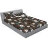 Ambesonne Floral Fitted Sheet & Pillow Sham Set, Valentine’s Day Theme Vintage Style Romantic Roses Pattern Plot, Decorative Printed 3 Piece Bedding Decor Set, King, Dark Fuchsia and Slate Blue(Seal Brown Dark Teal)