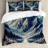Ambesonne Floral Heart Duvet Cover Set, Tenderness of Romantic Garden Ivy Branches and Roses Valentines Day, Decorative 3 Piece Bedding Set with 2 Pillow Shams, Queen Size, Laurel Green and Pink(Night Blue and Coconut)