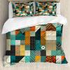Ambesonne Floral Heart Duvet Cover Set, Tenderness of Romantic Garden Ivy Branches and Roses Valentines Day, Decorative 3 Piece Bedding Set with 2 Pillow Shams, Queen Size, Laurel Green and Pink(Teal Orange Multicolor)