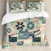 Ambesonne Floral Heart Duvet Cover Set, Tenderness of Romantic Garden Ivy Branches and Roses Valentines Day, Decorative 3 Piece Bedding Set with 2 Pillow Shams, Queen Size, Laurel Green and Pink(Almond Green Blush Peach)