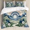 Ambesonne Floral Heart Duvet Cover Set, Tenderness of Romantic Garden Ivy Branches and Roses Valentines Day, Decorative 3 Piece Bedding Set with 2 Pillow Shams, Queen Size, Laurel Green and Pink(Slate Blue Reseda Green)