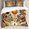 Ambesonne Floral Heart Duvet Cover Set, Tenderness of Romantic Garden Ivy Branches and Roses Valentines Day, Decorative 3 Piece Bedding Set with 2 Pillow Shams, Queen Size, Laurel Green and Pink(Pale Brown Petrol Blue)