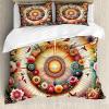 Ambesonne Floral Heart Duvet Cover Set, Tenderness of Romantic Garden Ivy Branches and Roses Valentines Day, Decorative 3 Piece Bedding Set with 2 Pillow Shams, Queen Size, Laurel Green and Pink(Orange Evergreen Pink)