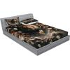 Ambesonne Floral Heart Fitted Sheet & Pillow Sham Set, Tenderness of Romantic Garden Ivy Branches and Roses Valentines Day, Decorative Printed 3 Piece Bedding Decor Set, Calking, Laurel Green and Pink(Pale Mustard and Dark Mustard)