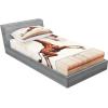 Ambesonne Floral Heart Fitted Sheet & Pillow Sham Set, Tenderness of Romantic Garden Ivy Branches and Roses Valentines Day, Decorative Printed 3 Piece Bedding Decor Set, Calking, Laurel Green and Pink(Cinnamon Off White Green)