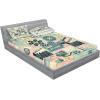 Ambesonne Floral Heart Fitted Sheet & Pillow Sham Set, Tenderness of Romantic Garden Ivy Branches and Roses Valentines Day, Decorative Printed 3 Piece Bedding Decor Set, Calking, Laurel Green and Pink(Almond Green Blush Peach)