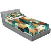 Ambesonne Floral Heart Fitted Sheet & Pillow Sham Set, Tenderness of Romantic Garden Ivy Branches and Roses Valentines Day, Decorative Printed 3 Piece Bedding Decor Set, Calking, Laurel Green and Pink(Teal Orange Multicolor)