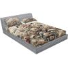 Ambesonne Floral Heart Fitted Sheet & Pillow Sham Set, Tenderness of Romantic Garden Ivy Branches and Roses Valentines Day, Decorative Printed 3 Piece Bedding Decor Set, Calking, Laurel Green and Pink(Tan Dark Blue and Pale Ruby)