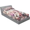 Ambesonne Floral Heart Fitted Sheet & Pillow Sham Set, Tenderness of Romantic Garden Ivy Branches and Roses Valentines Day, Decorative Printed 3 Piece Bedding Decor Set, Calking, Laurel Green and Pink(Pale Pink Peach and Lilac)