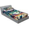 Ambesonne Floral Heart Fitted Sheet & Pillow Sham Set, Tenderness of Romantic Garden Ivy Branches and Roses Valentines Day, Decorative Printed 3 Piece Bedding Decor Set, Calking, Laurel Green and Pink(Multicolor Teal Red)