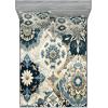 Ambesonne Floral Heart Fitted Sheet & Pillow Sham Set, Tenderness of Romantic Garden Ivy Branches and Roses Valentines Day, Decorative Printed 3 Piece Bedding Decor Set, Calking, Laurel Green and Pink(Off White Cadet Blue)