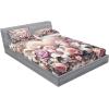 Ambesonne Floral Heart Fitted Sheet & Pillow Sham Set, Tenderness of Romantic Garden Ivy Branches and Roses Valentines Day, Decorative Printed 3 Piece Bedding Decor Set, Calking, Laurel Green and Pink(Pale Pink Peach and Lilac)